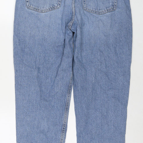 Marks and Spencer Womens Blue Polyester Straight Jeans Size 32 in L28 in Regular Zip