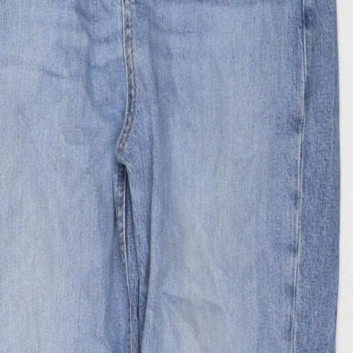 Marks and Spencer Womens Blue Polyester Straight Jeans Size 32 in L28 in Regular Zip