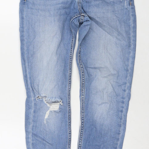 Denim & Co. Womens Blue Cotton Skinny Jeans Size 12 L28 in Regular Zip