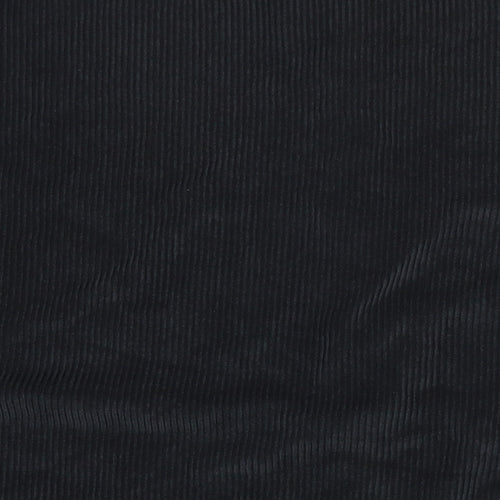 Audrey Mens Black Polyester Button-Up Size S Collared Button - Size S/M