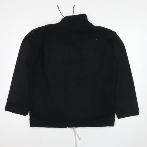 Casual Womens Black Polyester Pullover Sweatshirt Size 10 Zip - Size 10-12