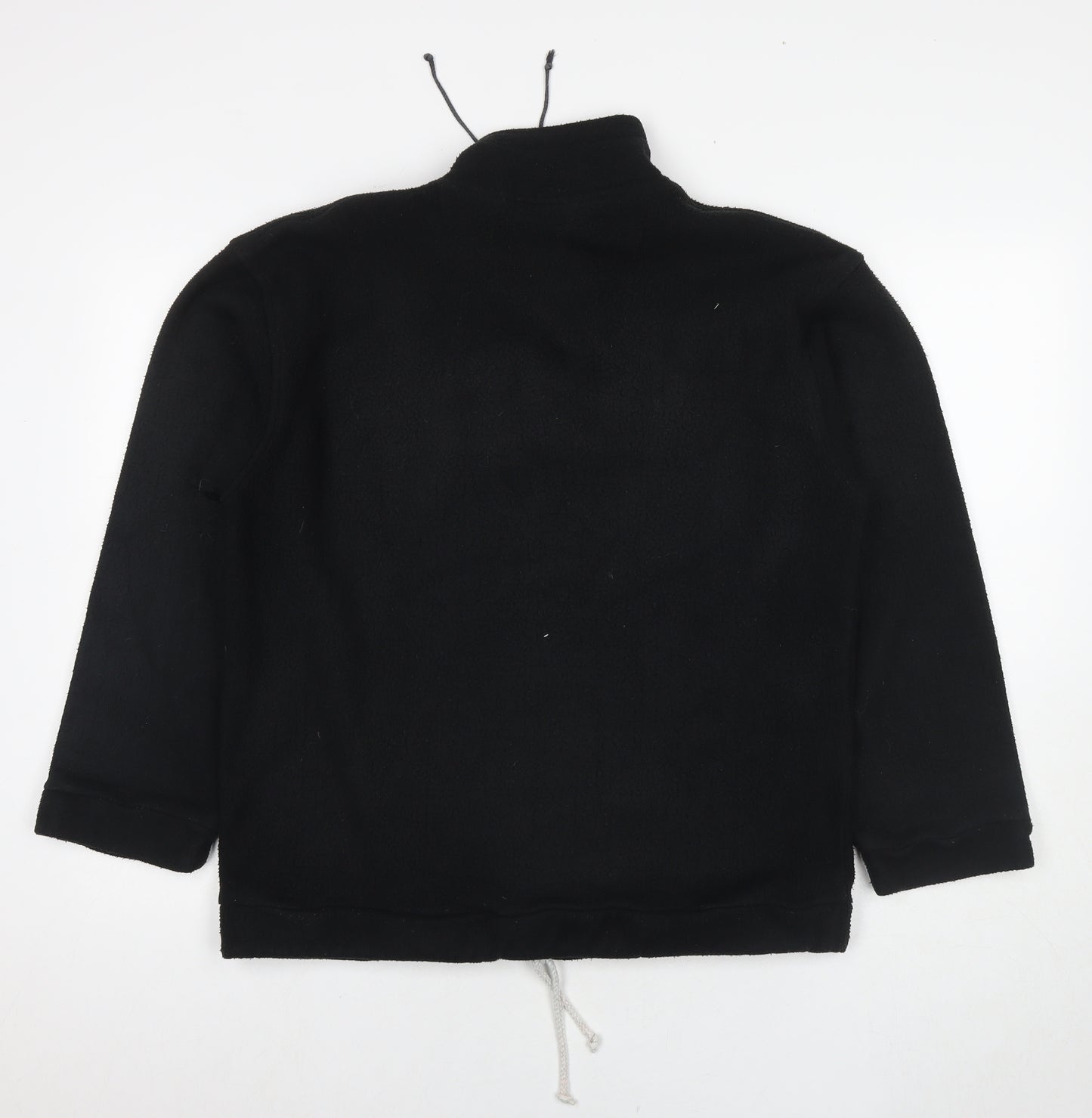 Casual Womens Black Polyester Pullover Sweatshirt Size 10 Zip - Size 10-12