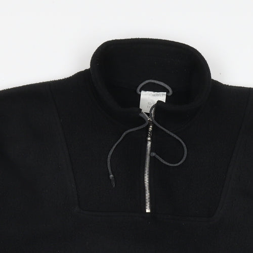 Casual Womens Black Polyester Pullover Sweatshirt Size 10 Zip - Size 10-12