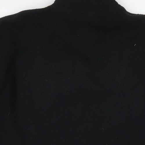 Casual Womens Black Polyester Pullover Sweatshirt Size 10 Zip - Size 10-12