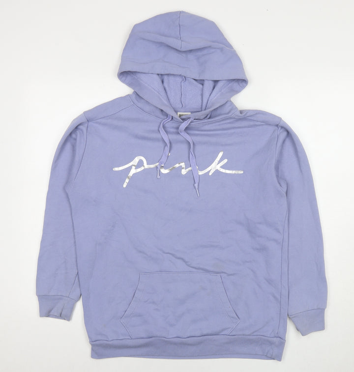 PINK Womens Purple Cotton Pullover Hoodie Size XS Pullover - Logo