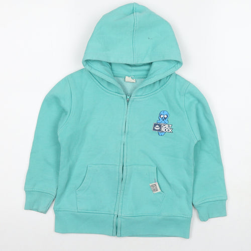 Saltrock Boys Blue Cotton Full Zip Hoodie Size 4-5 Years Zip - Logo Sea Animals