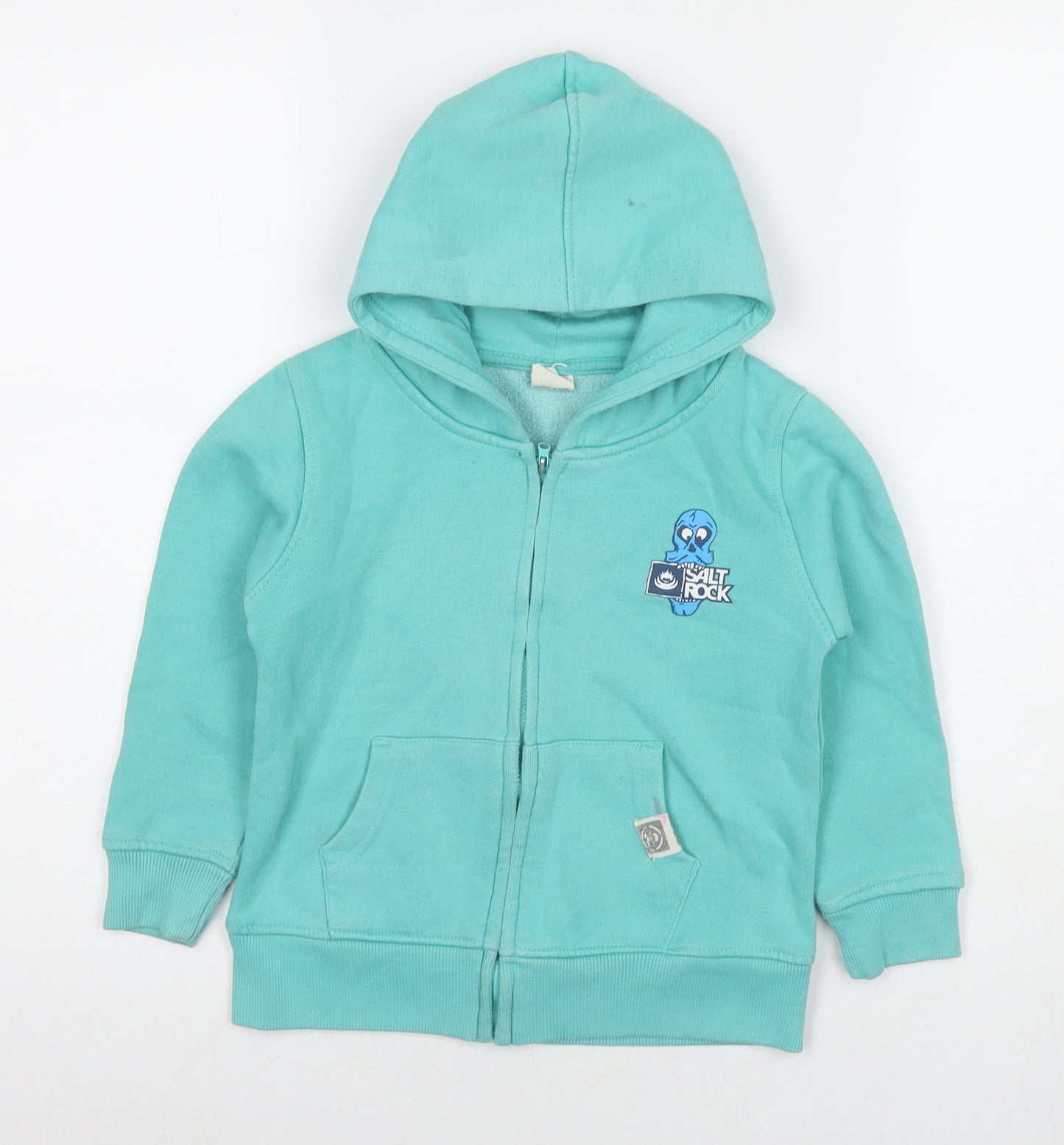 Saltrock Boys Blue Cotton Full Zip Hoodie Size 4-5 Years Zip - Logo Sea Animals