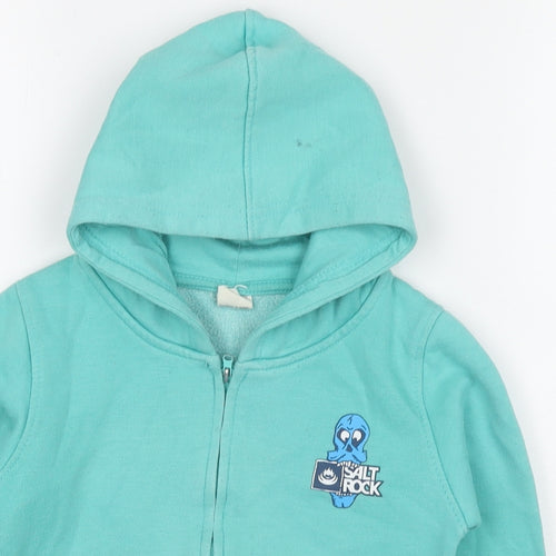 Saltrock Boys Blue Cotton Full Zip Hoodie Size 4-5 Years Zip - Logo Sea Animals