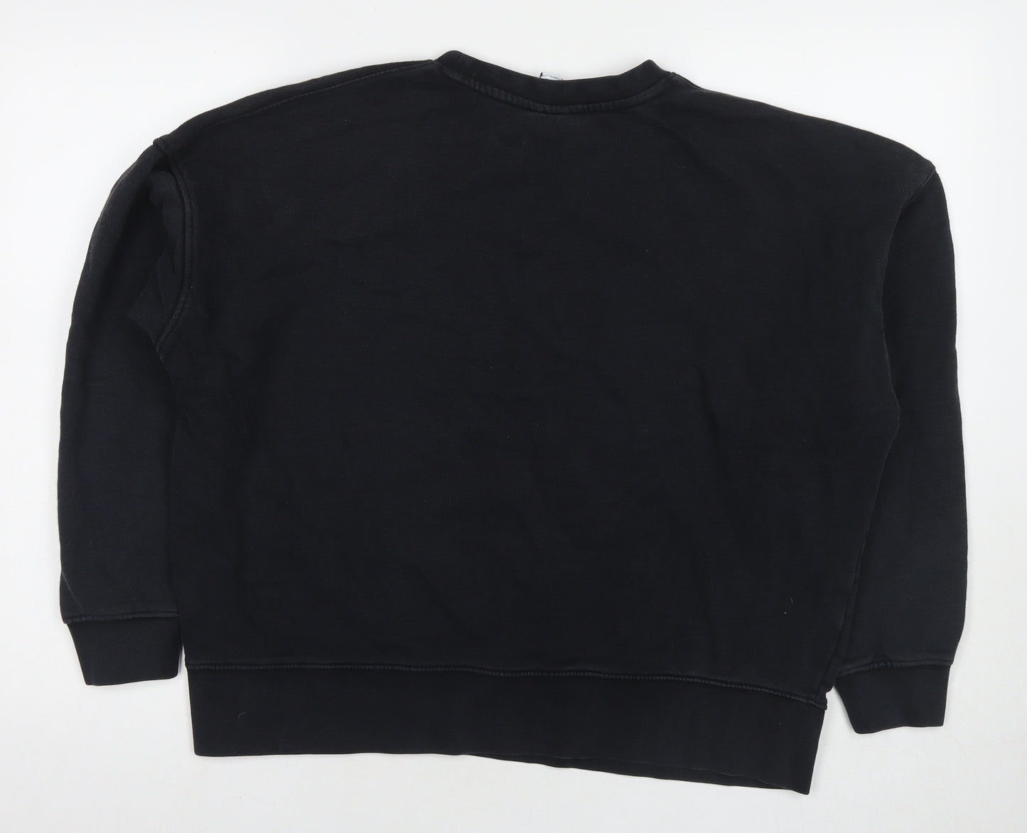 Zara Womens Black Cotton Pullover Sweatshirt Size L Pullover