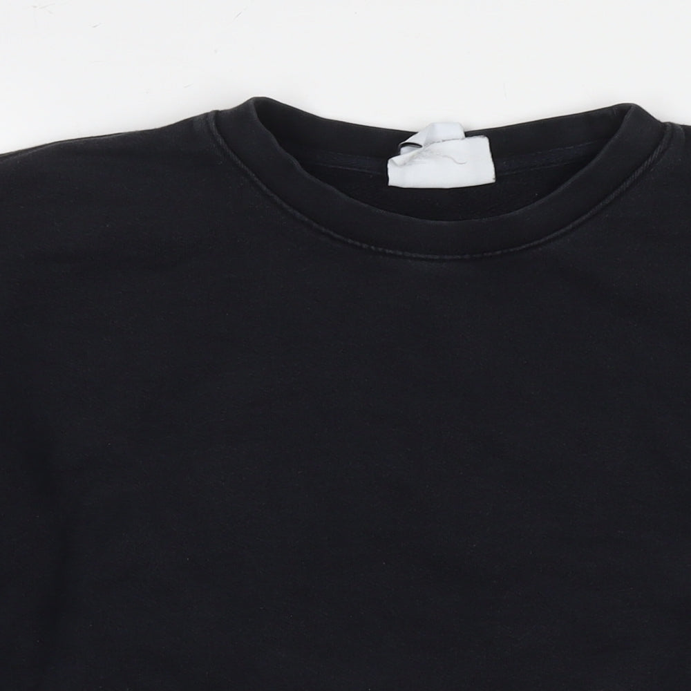 Zara Womens Black Cotton Pullover Sweatshirt Size L Pullover