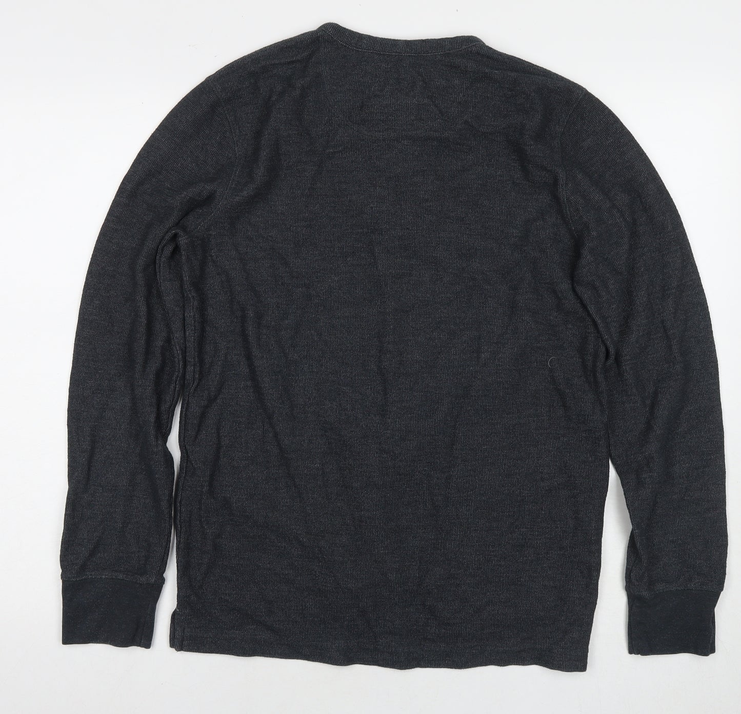 Goodfellow Mens Grey Cotton Henley Sweatshirt Size M