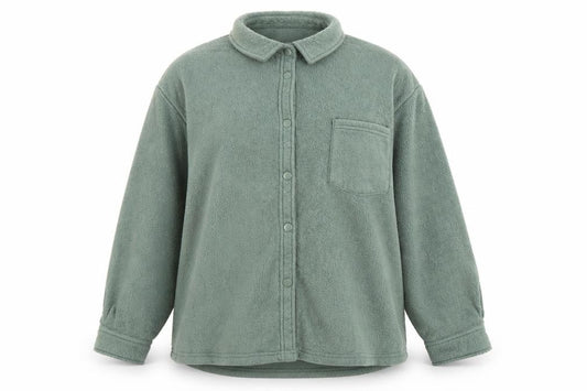Front view of ASOS women’s green jacket, size UK 16, snap