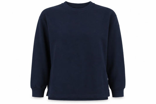 Front view of Scouts women’s blue cotton pullover sweatshirt, size L, pullover