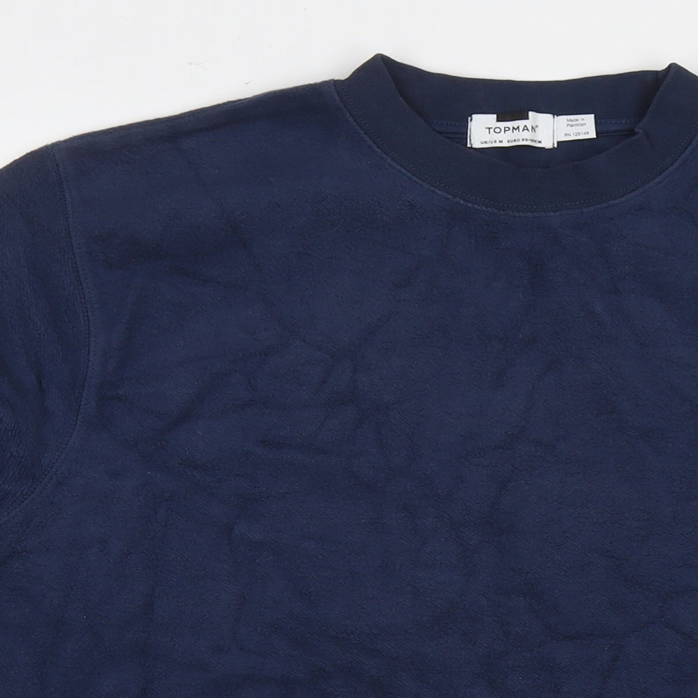 Topman Mens Blue Cotton Pullover Sweatshirt Size M