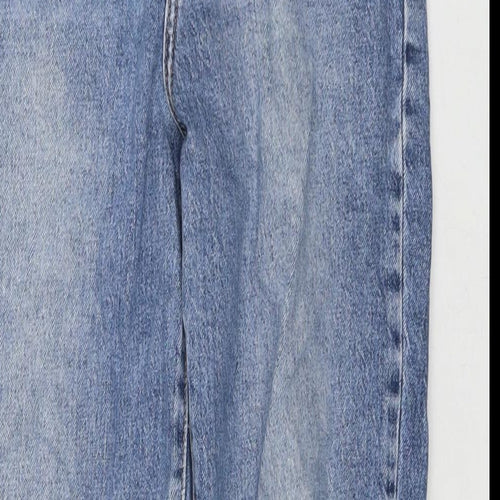 New Look Womens Blue Polyester Blend Mom Jeans Size 8 L29 in Regular Zip