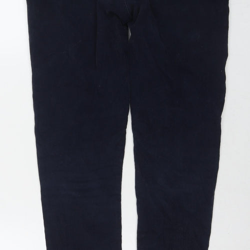 Topshop Mens Blue Cotton Trousers Size 32 in L32 in Regular Zip