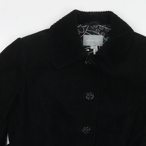 Per Una Womens Black Jacket Blazer Size 10 Buckle