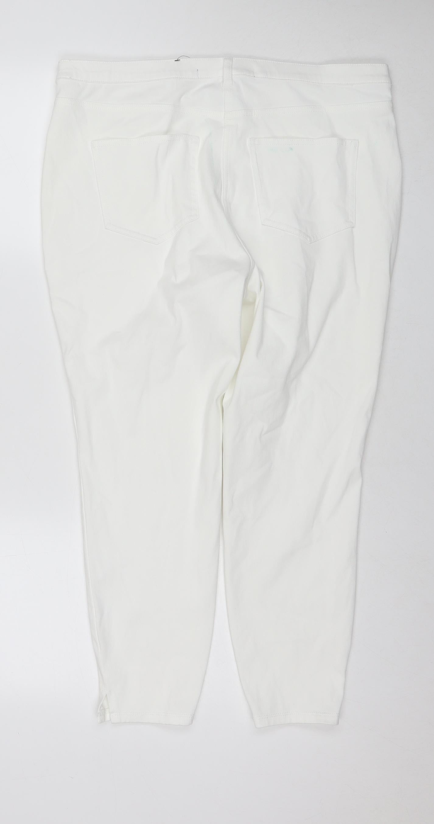 NEXT Womens White Cotton Jegging Jeans Size 18 L24 in Regular