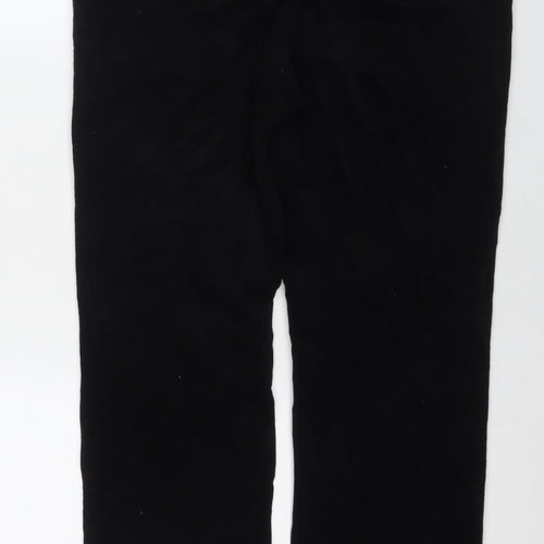 Marks and Spencer Womens Black Cotton Trousers Size 14 L29 in Regular Zip