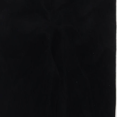 Marks and Spencer Womens Black Cotton Trousers Size 14 L29 in Regular Zip