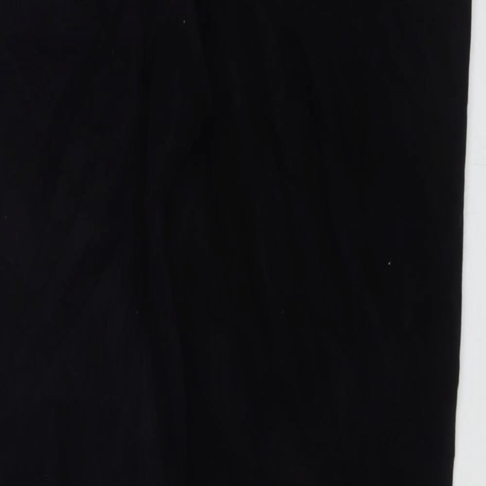 Marks and Spencer Womens Black Cotton Trousers Size 14 L29 in Regular Zip
