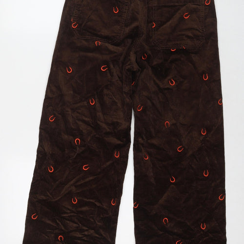 Maeve Womens Brown Cotton Trousers Size 26 in L25 in Regular Zip