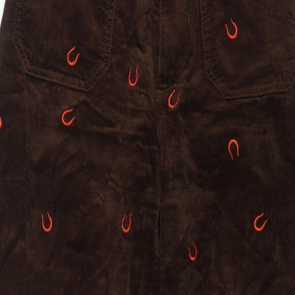 Maeve Womens Brown Cotton Trousers Size 26 in L25 in Regular Zip