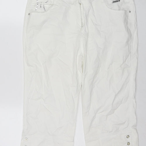 Conos Womens White Cotton Culotte Shorts Size 36 in L16 in Regular Zip