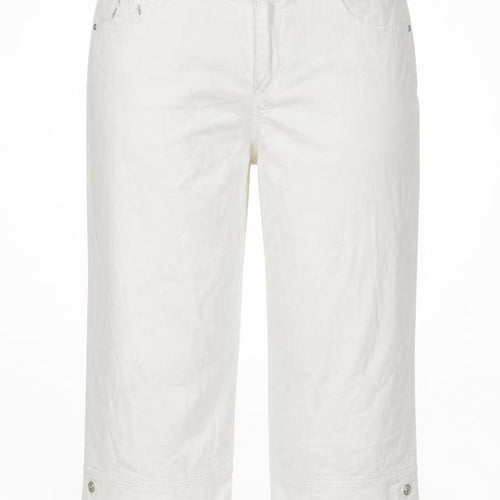 Conos Womens White Cotton Culotte Shorts Size 36 in L16 in Regular Zip