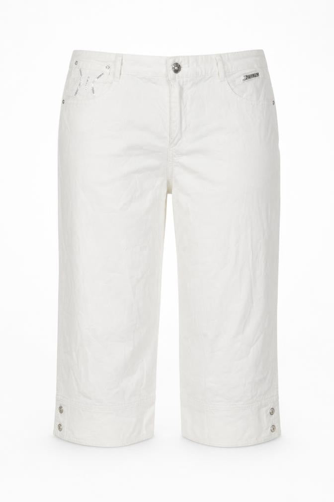 Conos Womens White Cotton Culotte Shorts Size 36 in L16 in Regular Zip