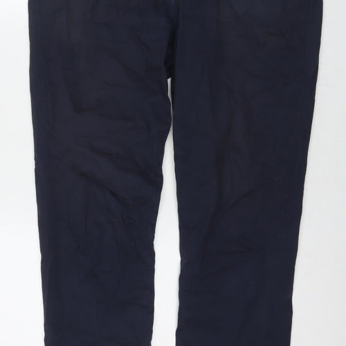 NEXT Mens Blue Cotton Trousers Size 34 in L33 in Regular Zip