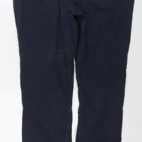 NEXT Mens Blue Cotton Trousers Size 34 in L33 in Regular Zip