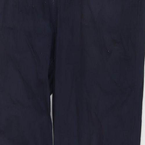 NEXT Mens Blue Cotton Trousers Size 34 in L33 in Regular Zip