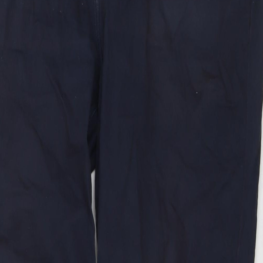 NEXT Mens Blue Cotton Trousers Size 34 in L33 in Regular Zip