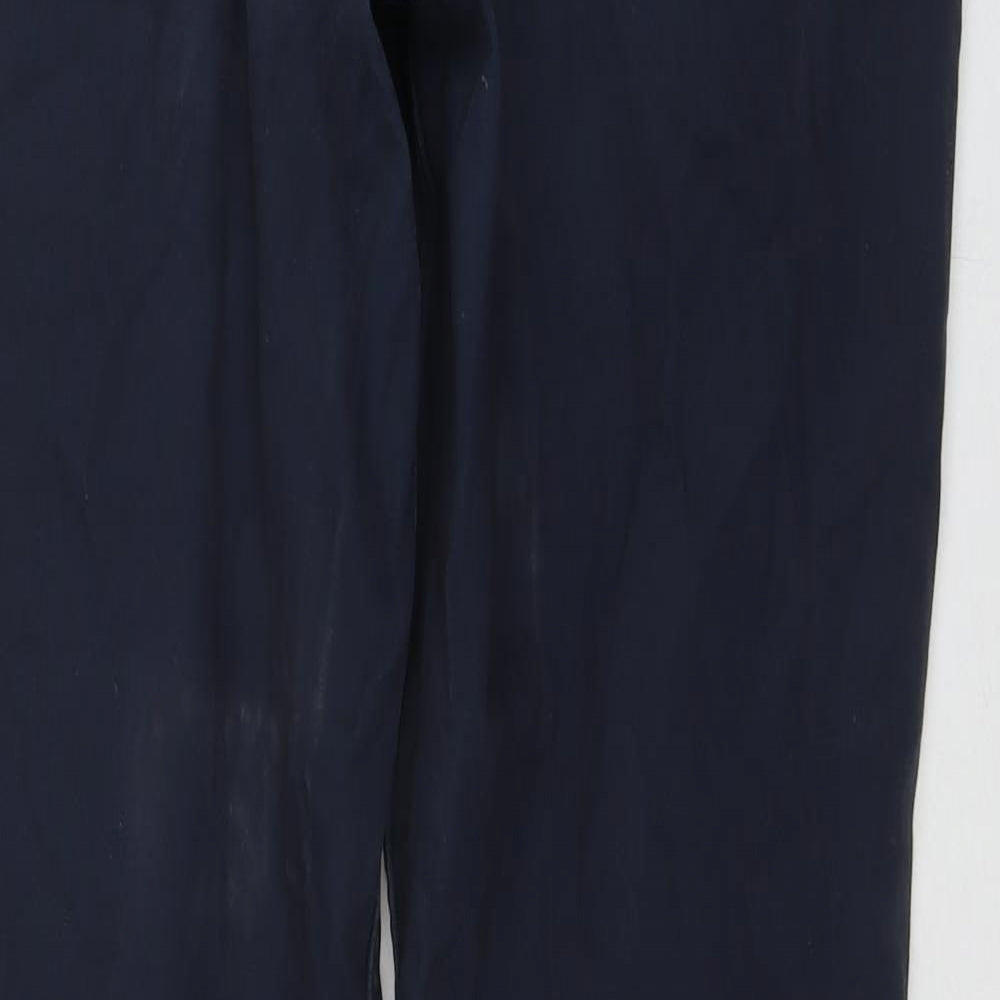 NEXT Mens Blue Cotton Trousers Size 34 in L33 in Regular Zip