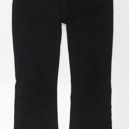 Autu Zcci Womens Black Cotton Blend Bootcut Jeans Size M L24 in Regular Zip