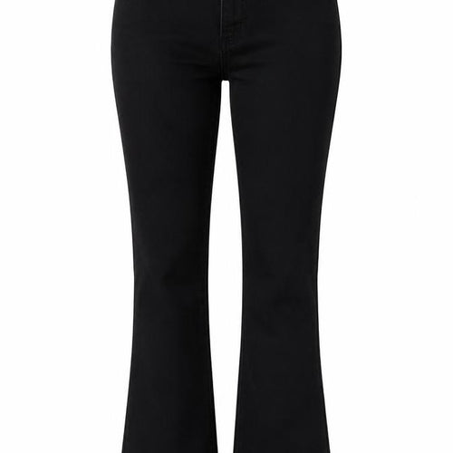 Autu Zcci Womens Black Cotton Blend Bootcut Jeans Size M L24 in Regular Zip