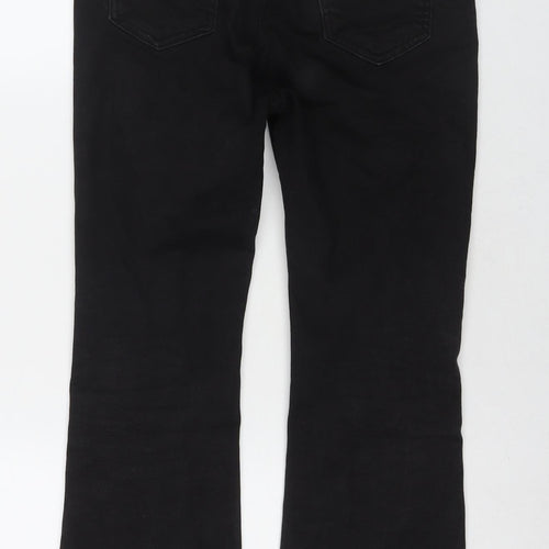 Autu Zcci Womens Black Cotton Blend Bootcut Jeans Size M L24 in Regular Zip