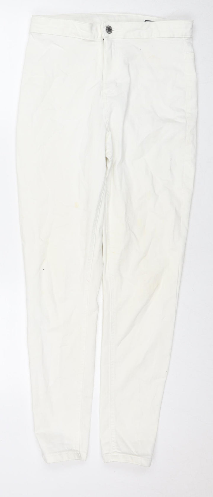 Marks and Spencer Womens White Cotton Skinny Jeans Size 12 L27 in Regular Zip