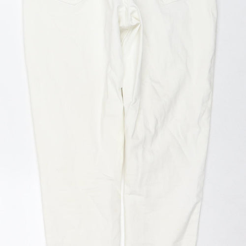 Marks and Spencer Womens White Cotton Skinny Jeans Size 12 L27 in Regular Zip