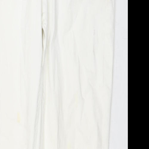 Marks and Spencer Womens White Cotton Skinny Jeans Size 12 L27 in Regular Zip