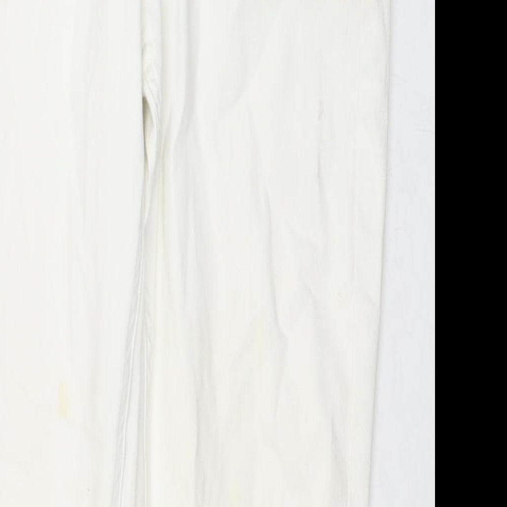 Marks and Spencer Womens White Cotton Skinny Jeans Size 12 L27 in Regular Zip