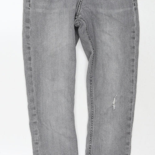 Topshop Womens Grey Cotton Skinny Jeans Size 25 in L30 in Regular Zip