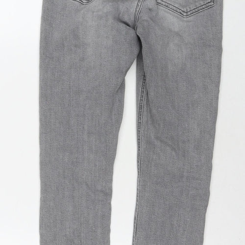 Topshop Womens Grey Cotton Skinny Jeans Size 25 in L30 in Regular Zip