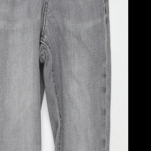 Topshop Womens Grey Cotton Skinny Jeans Size 25 in L30 in Regular Zip