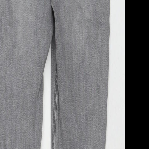 Topshop Womens Grey Cotton Skinny Jeans Size 25 in L30 in Regular Zip