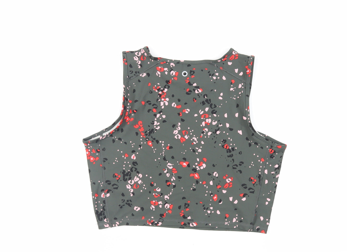 GOODMOVE Womens Green Animal Print Polyester Cropped Tank Size 16 Round Neck Pullover - Gym Workout Running