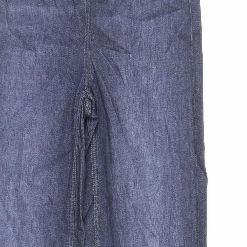 Marks and Spencer Womens Blue Cotton Straight Jeans Size 8 L29 in Regular Zip