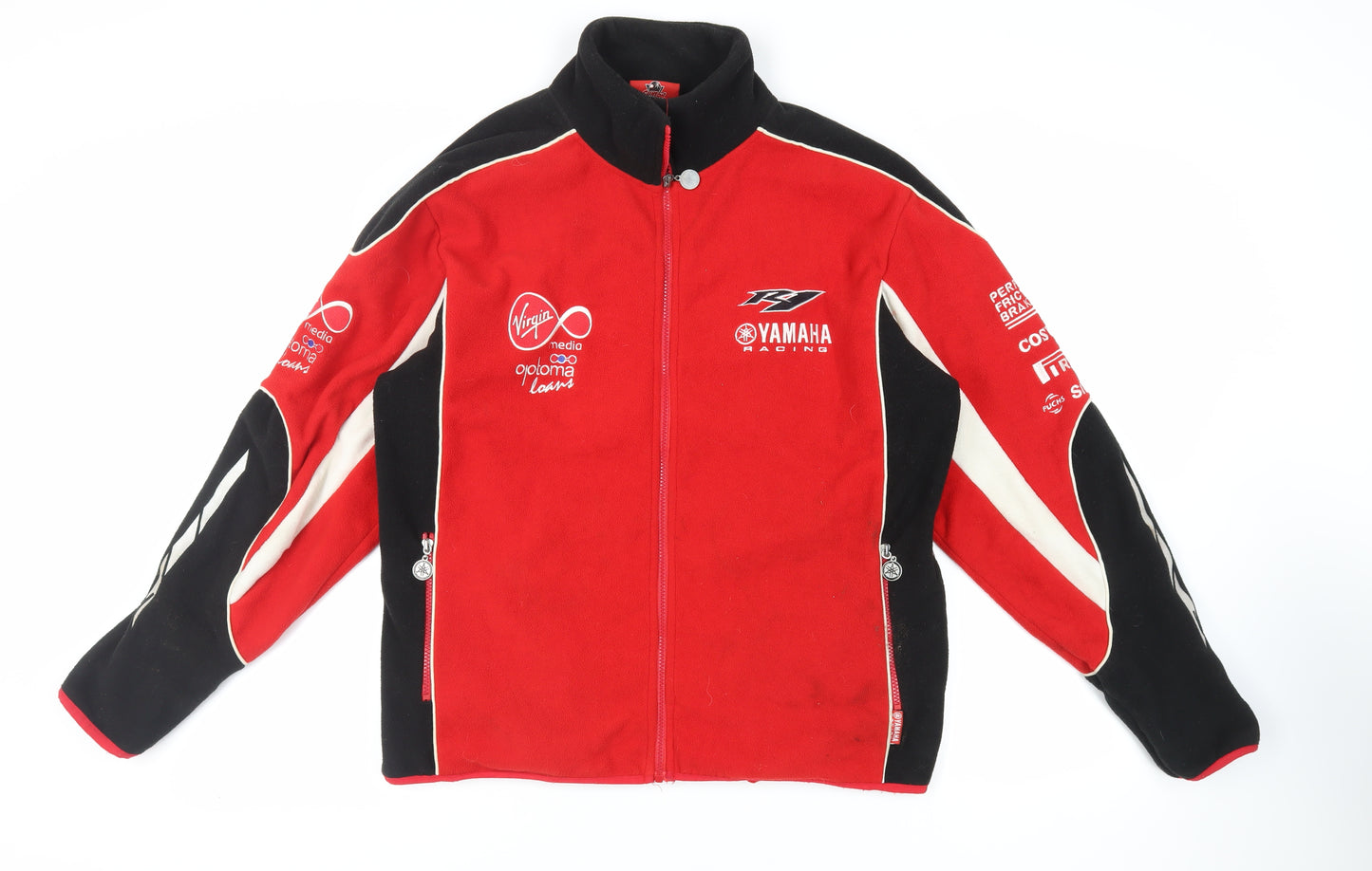 Yamaha Mens Red Jacket Size S Zip - Logo Zipped Pockets