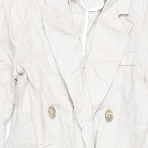 Autograph Womens Beige Overcoat Coat Size 8 Button